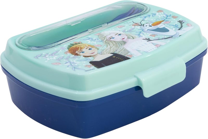 Stor Funny Sandwich Box with Cutlery - Frozen Snowy Tale - Image 1