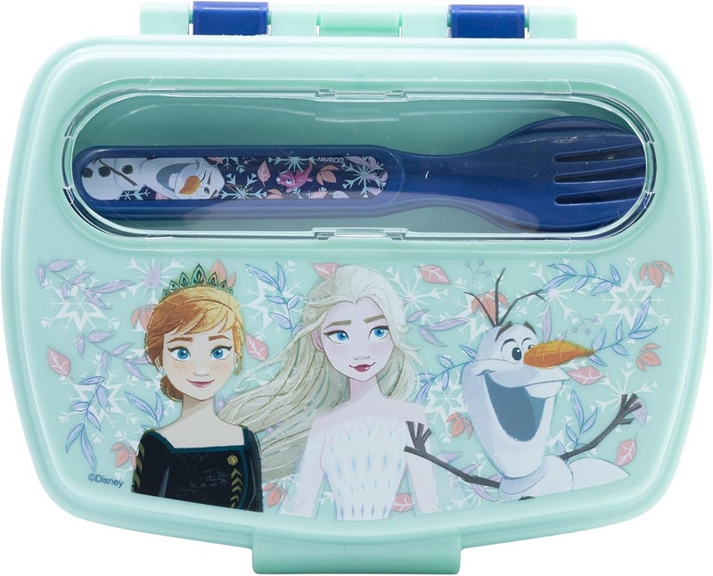 Stor Funny Sandwich Box with Cutlery - Frozen Snowy Tale - Image 2