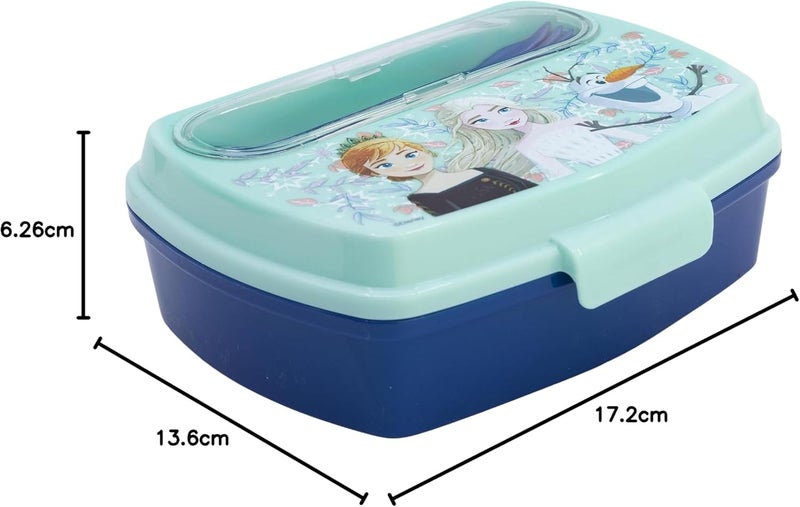 Stor Funny Sandwich Box with Cutlery - Frozen Snowy Tale - Image 4