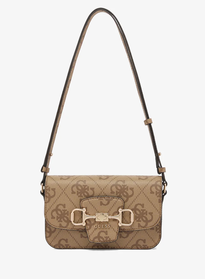 Janie Logo Convertible Flap Over Crossbody Bag