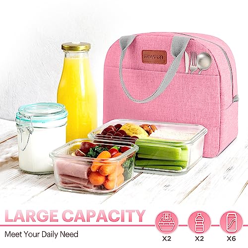 Easyfun Lunch Bag for Women & Men Adult Insulated Lunch Box, Small Leakproof Cooler Food Lunch Containers Reusable High Capacity Lunch Tote Bags for Work, Travel, Outdoor (Pink) - Image 3
