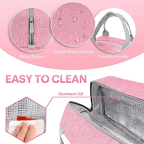Easyfun Lunch Bag for Women & Men Adult Insulated Lunch Box, Small Leakproof Cooler Food Lunch Containers Reusable High Capacity Lunch Tote Bags for Work, Travel, Outdoor (Pink) - Image 4