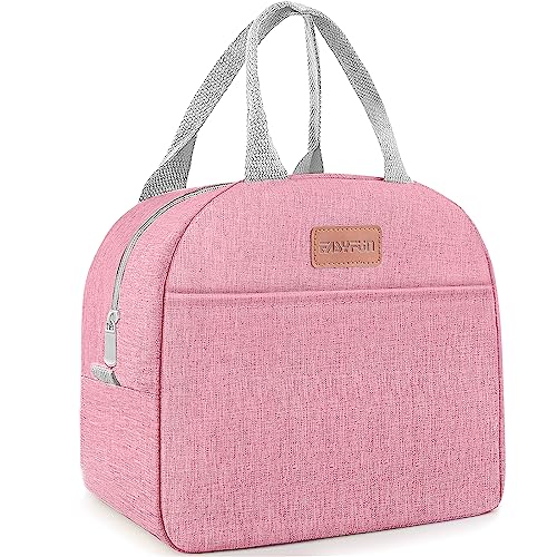 Easyfun Lunch Bag for Women & Men Adult Insulated Lunch Box, Small Leakproof Cooler Food Lunch Containers Reusable High Capacity Lunch Tote Bags for Work, Travel, Outdoor (Pink) - Image 1