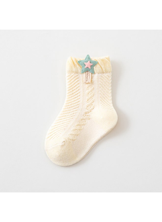 Infant Children's Socks Cotton Socks Net Socks Children's Socks Cartoon Baby Tube Anti-mosquito Air Conditioning Baby Thin Invisible Thin