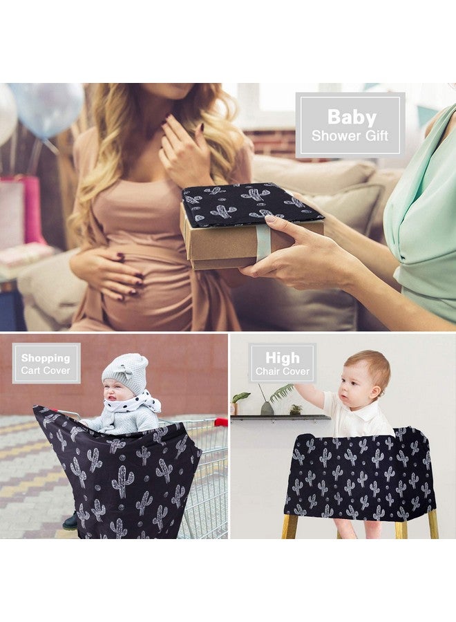 Metplus غطاء مقعد السيارة للأطفال من متبلس، غطاء مقعد السيارة للرضع، غطاء للرضاعة الطبيعية، أغطية مرنة لحاملات الأطفال لعربة الأطفال/عربة التسوق، هدية لمواليد الجدد - صبار أسود - Image 5