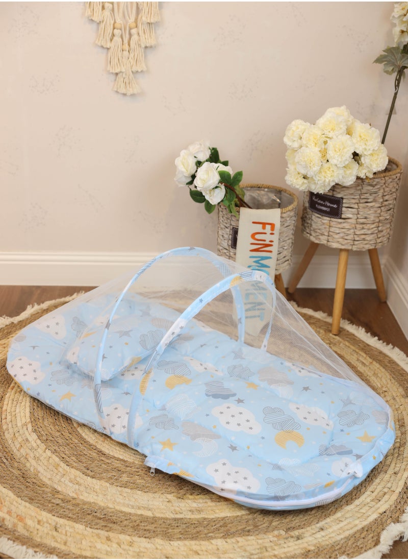 FUN MOMENT - Ultra soft and breathable newborn sponge foldable mosquito net mattress with various designs - Image 1