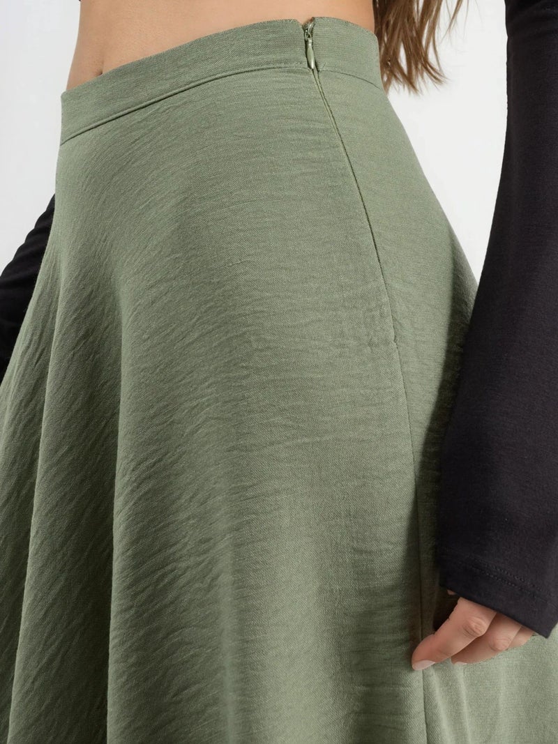 BUSEM High Waist Textured A-Line Maxi Skirt - Image 4
