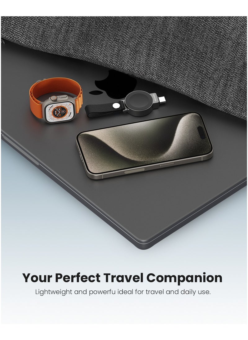 Moxedo Moxedo Portable Watch Charger Wireless Magnetic Charger USB-C Connector with Braided Lanyard Compatible with iWatch Series 10/9/8/7/6/5/4/3/2/SE/Ultra Series  - Image 3