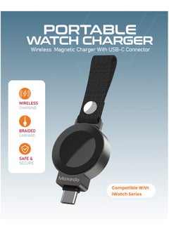 Moxedo Moxedo Portable Watch Charger Wireless Magnetic Charger USB-C Connector with Braided Lanyard Compatible with iWatch Series 10/9/8/7/6/5/4/3/2/SE/Ultra Series  - Image 5