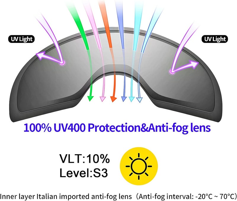 Supertrip Snow Ski Goggles Anti-Fog 100% UV Protection Snowboard Skiing Goggles - Image 2