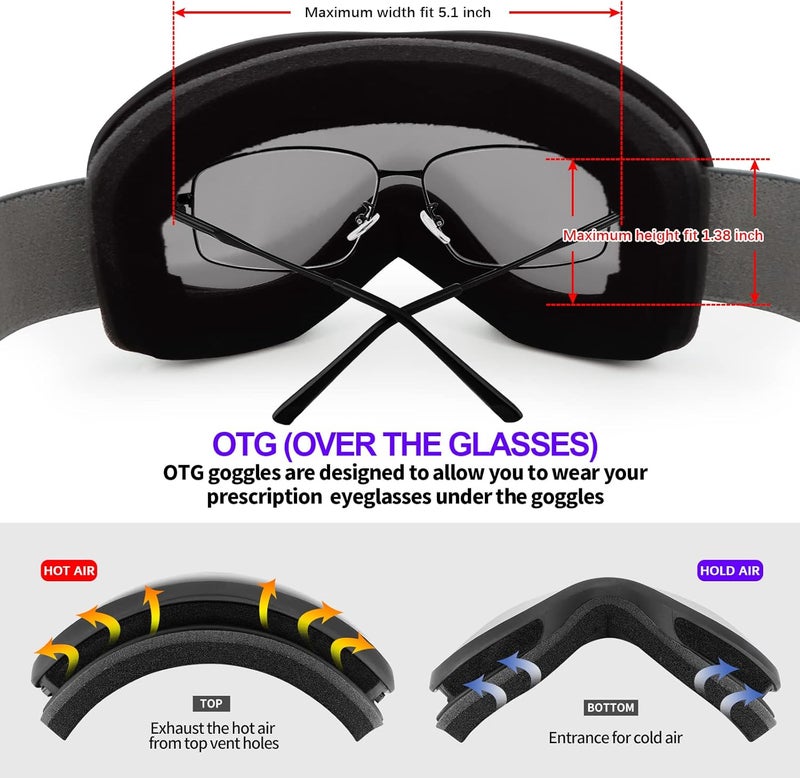 Supertrip Snow Ski Goggles Anti-Fog 100% UV Protection Snowboard Skiing Goggles - Image 5