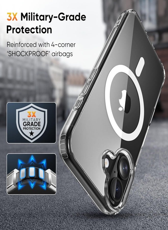 جراب SUCGLES لهاتف iPhone 16 مع MagSafe [مغناطيس فائق القوة] [حماية من السقوط من ارتفاع 12 قدمًا وفقًا للمعايير العسكرية] [مصد مقاوم للصدمات] غطاء هاتف MagSafe رفيع ونحيف مقاس 6.1 بوصة لهاتف Apple iPhone 16 (شفاف/مغناطيسي) - Image 4