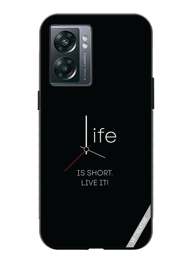 VR CREATIVE Protective Case Cover For Oppo A57 5G Life Is Short Design Multicolour - Image 1