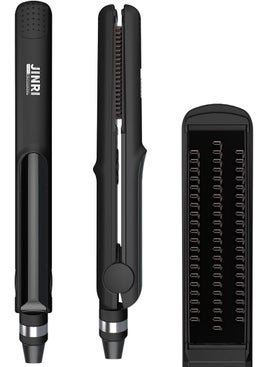 JINRI JINRI Volumizing Hair Iron Ceramic Flat Iron for Frizz Shinier  Smoother Hair Styling Tools Adjustable Temp 360  Tail Rotation for Short Or Thin Hair Black 