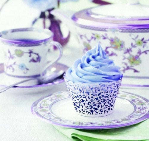 GOLF 100Pcs Cupcake Wrappers Artistic Bake Cake Paper Filigree Little Vine Lace Laser Cut Liner Baking Cup Wraps Muffin CaseTrays for Wedding Party Birthday Decoration (White) - Image 5