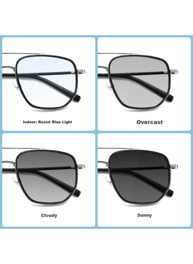 Mirror State Jingbang Photochromic Anti-blue Light Gl For Men And Women With Prescription For Myopia, K0002 Black Non-prescription Anti-blue Light Photochromic Lenses - Image 5