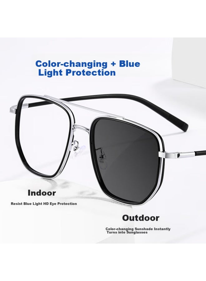 Mirror State Jingbang Photochromic Anti-blue Light Gl For Men And Women With Prescription For Myopia, K0002 Black Non-prescription Anti-blue Light Photochromic Lenses - Image 3