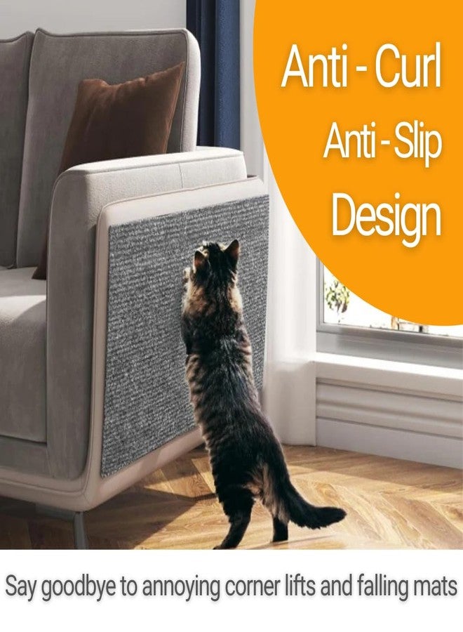 SAVUK Cat Scratching Mat for Couch Furniture Protective Cover Anti-Fall Climbing Claw Corner Wall Mat Self-Adhesive Cuttable Easy to Clean Replacement Carpet Rug (Grey, 15.8" x 78.7") - Image 3