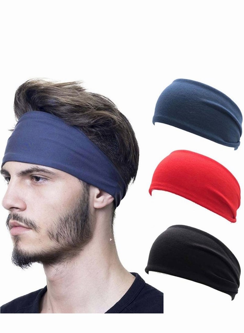 Loquat 3Pcs Sweat Absorbent Sports Headband Elastic Non slip Headband Suitable For Sports Running Fitness Basketball Tennis And Yoga - Image 1
