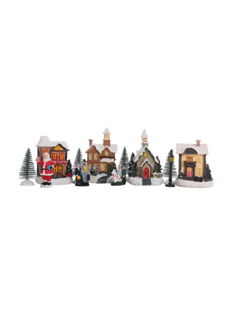 GGOOT Christmas House Christmas DIY Village Luminous Hut Christmas Ornaments Small House Igloo Resin Decoration - Image 2