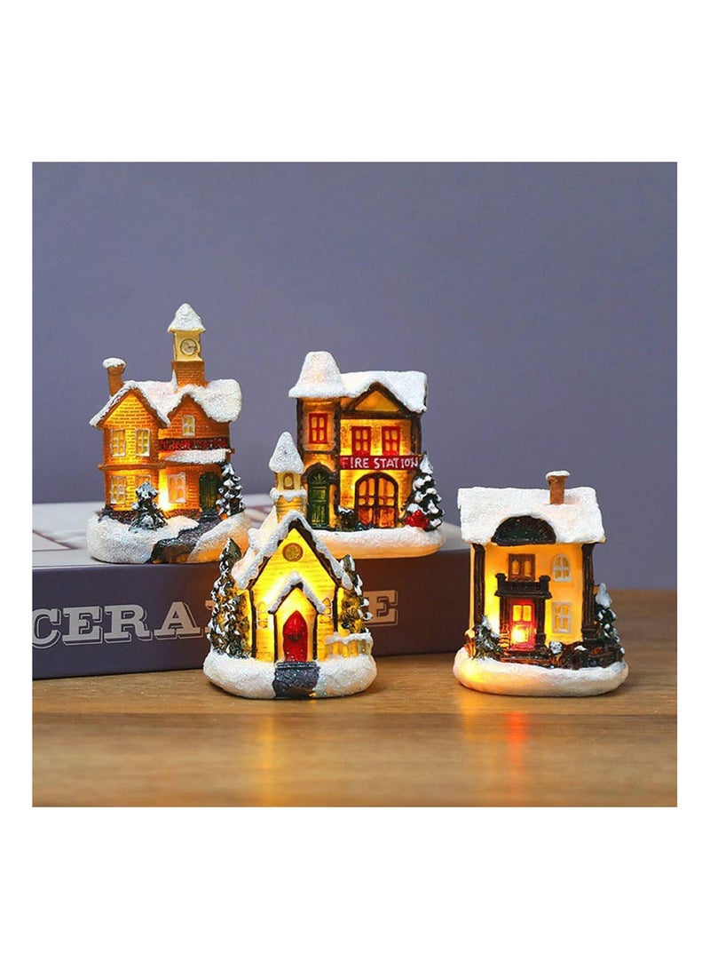 GGOOT Christmas House Christmas DIY Village Luminous Hut Christmas Ornaments Small House Igloo Resin Decoration - Image 4