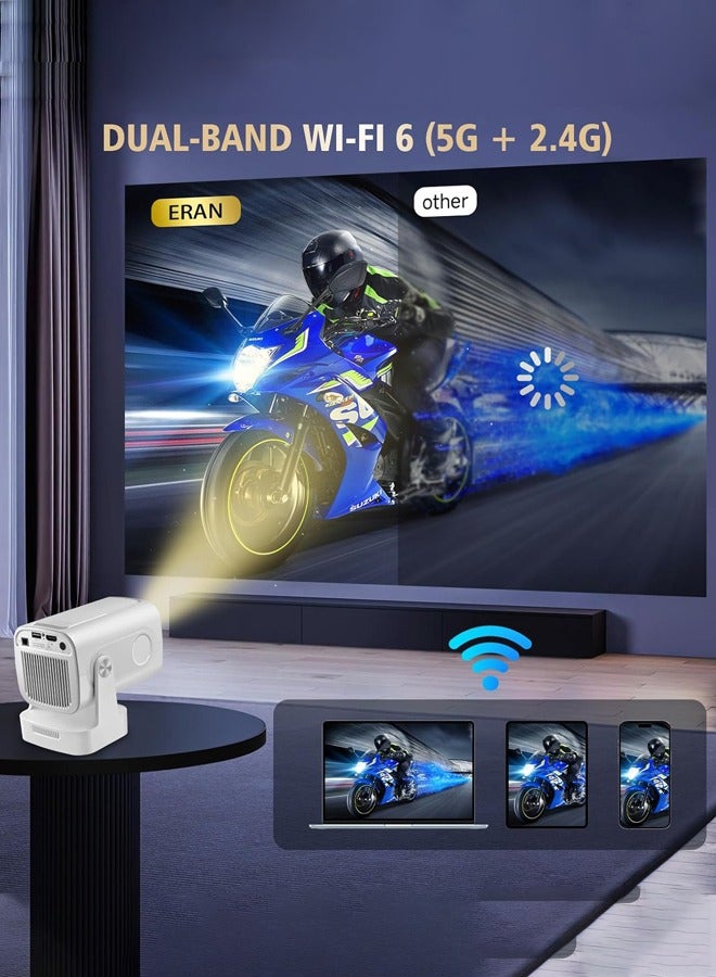 Joshberg 4k Smart Projector With WiFi 6 & Bluetooth 5.4 Hy260pro - White ⚽