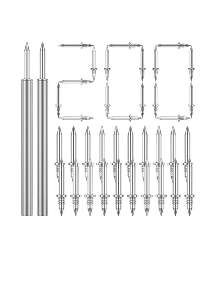 Double-Head Skirting Thread Seamless Nail, 200 Pcs Metal Skirting Line Without Marks Nail, Rust-Proof No Trace Skirting Thread Screws Set with 2 Rods, Nail Specific Sleeve Tool  - Image 1