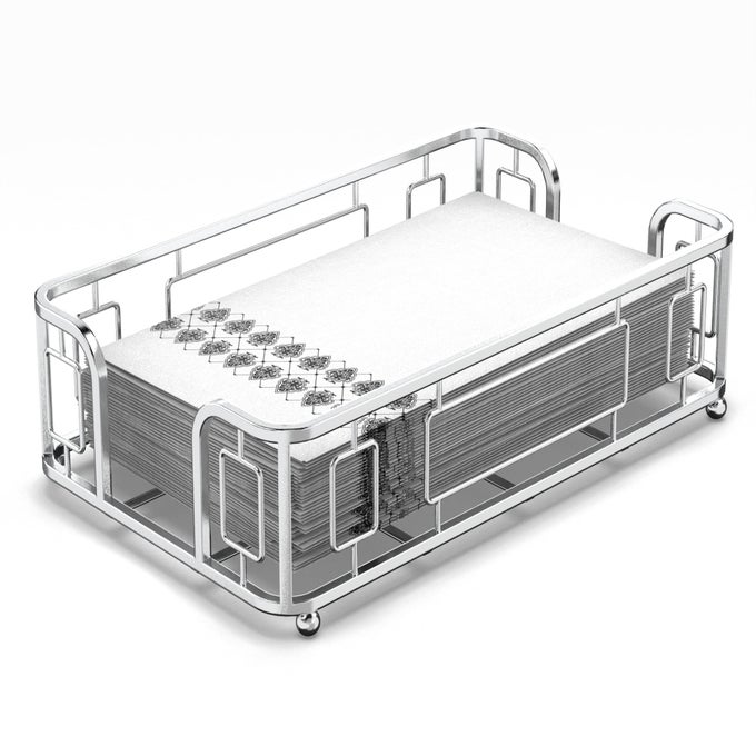 GUEST NAPKIN TRAY SILVER NAPKIN HOLDER FOR BATHROOM VERSATILE HAND TOWEL TRAY AND DISPENSER FOR BATHROOM PAPER HAND TOWEL HOLDER FOR BATHROOM PAPER TOWEL HOLDER FOR GUEST BATHROOMS