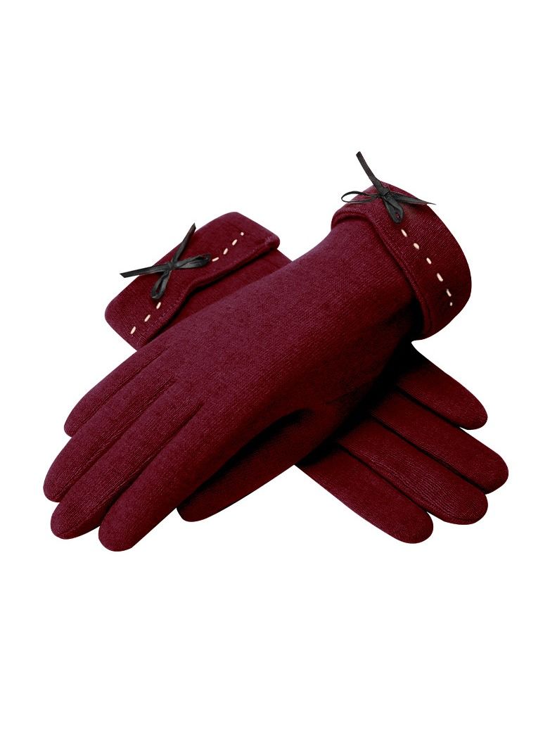 Golovejoy Women's Warm Plush Windproof And Cold Proof Lovely Gloves 
