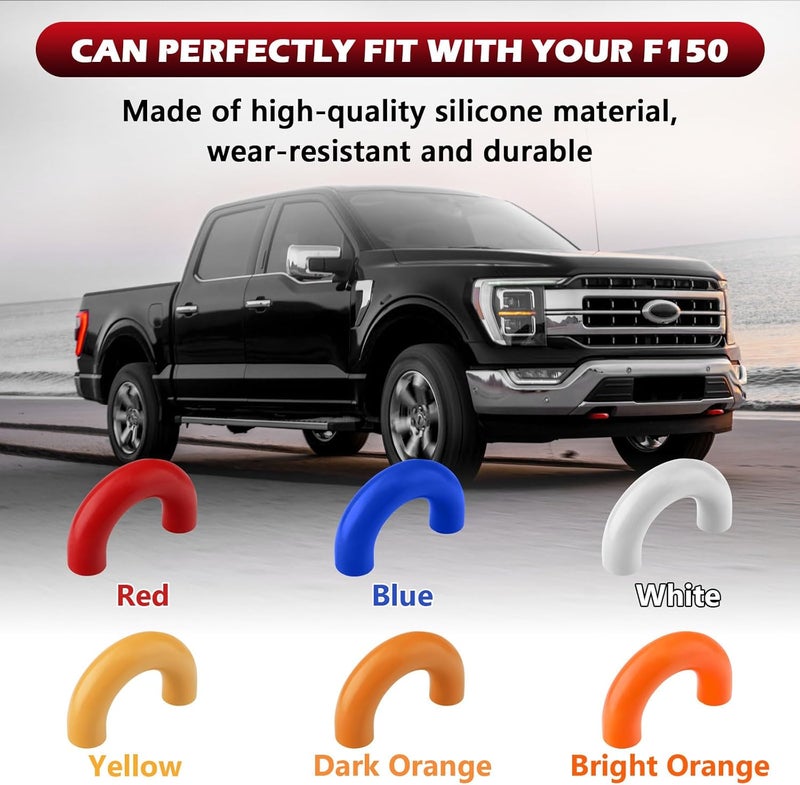 TECHPICCO Tow Hooks Covers for Ford F150 2004-2024 Bronco Base/Big Bend/Outer Banks 2021-2024 Compatible with Toyota Tundra Accessories 2017-2021 (Red) - Image 3