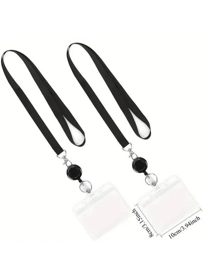 Retractable Card Holder Name Badge With Lanyard For Students Work Credit Bus Case Color No 2 - Image 2