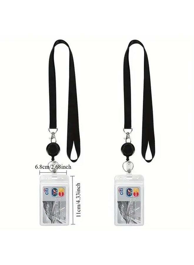 Retractable Card Holder Name Badge With Lanyard For Students Work Credit Bus Case Color No 2 - Image 3