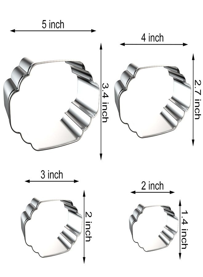 QAAQS Plaque Cookie Cutter Set - 4 Piece Long Oval Frame - 5", "4", "3", "2" Inch - Stainless Steel - Image 2