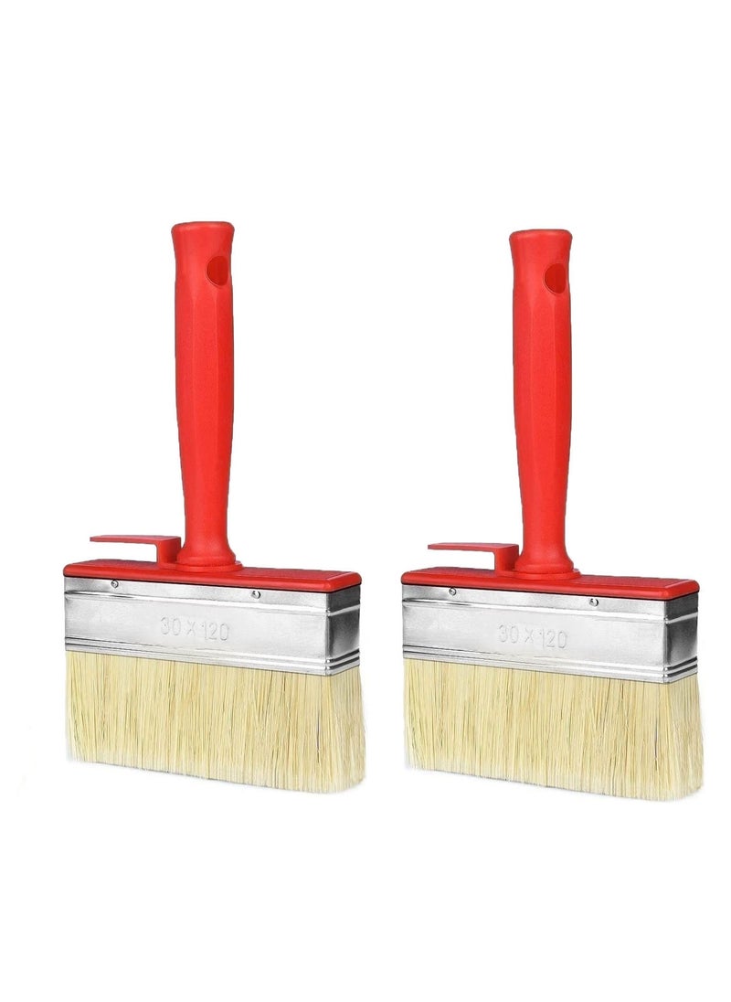 sokany - 2 Pack Paint Brushes, Fence Paint Brushes Set, Renovation Tools, Wall Painting Tools, Removable Block Brushes 120 Mm Fence Brush Paint Decking Brush (Red) - Image 1