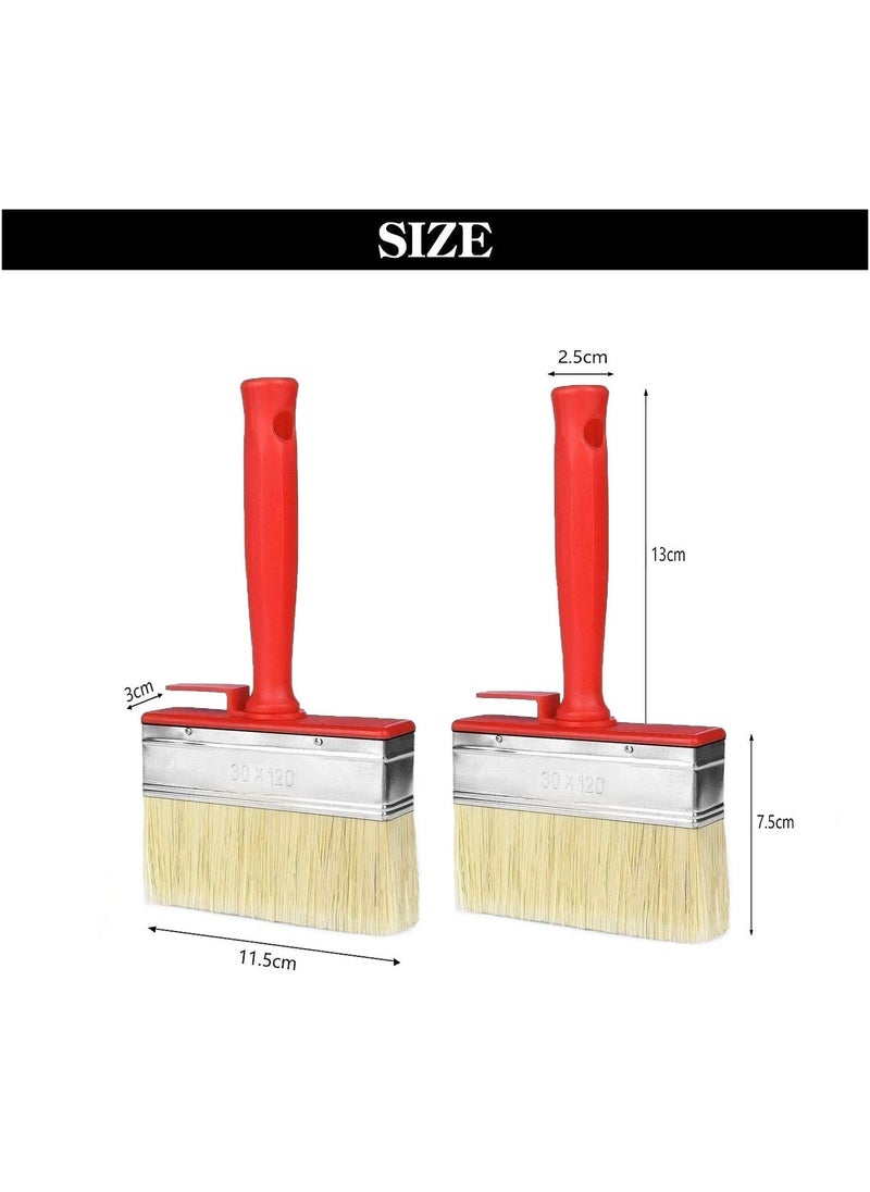 sokany - 2 Pack Paint Brushes, Fence Paint Brushes Set, Renovation Tools, Wall Painting Tools, Removable Block Brushes 120 Mm Fence Brush Paint Decking Brush (Red) - Image 1