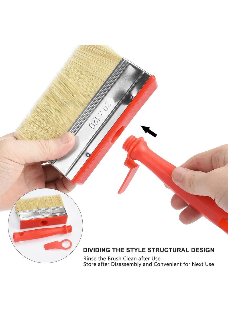 sokany - 2 Pack Paint Brushes, Fence Paint Brushes Set, Renovation Tools, Wall Painting Tools, Removable Block Brushes 120 Mm Fence Brush Paint Decking Brush (Red) - Image 1