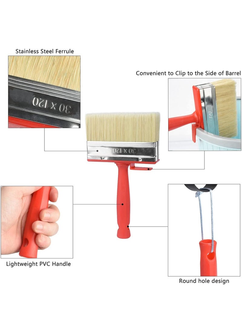 sokany - 2 Pack Paint Brushes, Fence Paint Brushes Set, Renovation Tools, Wall Painting Tools, Removable Block Brushes 120 Mm Fence Brush Paint Decking Brush (Red) - Image 1
