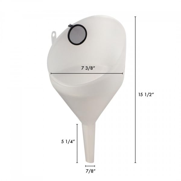 WirthCo 90080 Funnel King White Polyethylene Extra Heavy Duty Side Fill Funnel - 120 oz. Capacity - Image 2