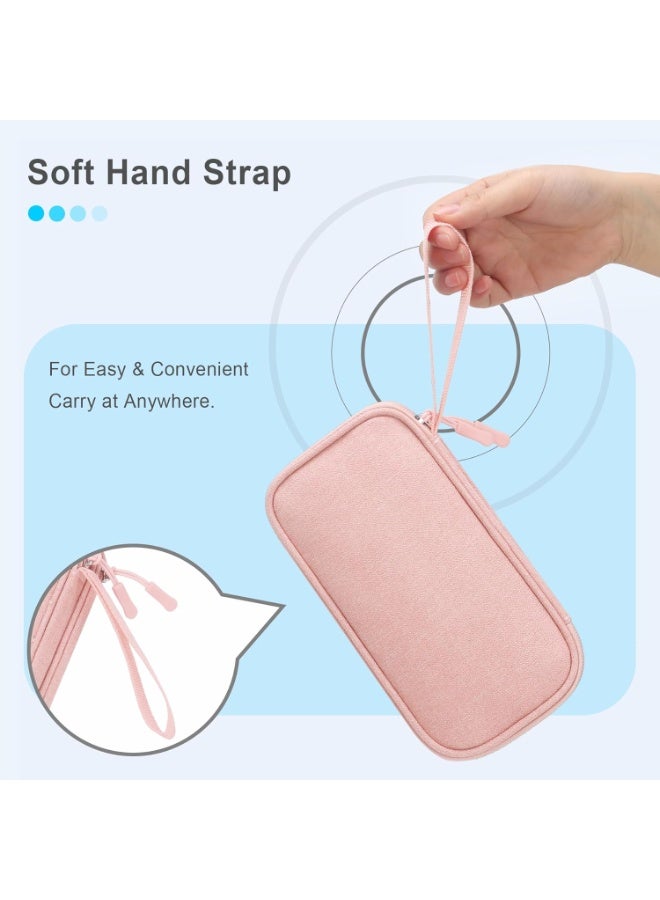 Lacdo USB Flash Drive Case Thumb Drive Holder Case Organizer Portable Electronic Accessories Storage Bag for SanDisk/SamData/Samsung USB Flash Drives Jump Drive Memory Stick, SD Card, Cable,Light Pink - Image 3