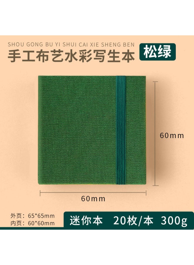 Flying Bird Feile Bird Fabric Watercolor Book 300g Art Student Painting Square Hand Account Book Fine Grain Mini Portable Painting Book - Image 1