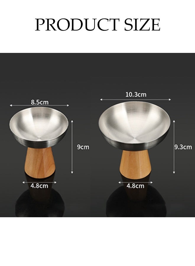 DUNISO 2Pcs Stainless Steel Dessert Cup High Footed Design Dessert Bowl Elegant Mousse Bowl for Ice Pudding and Salads Decorative Fruit Dish Holder Dessert Display Stand Fruit Tray Table Decoration - Image 4