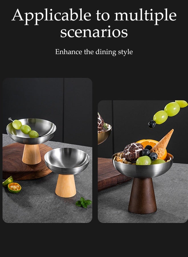 DUNISO 2Pcs Stainless Steel Dessert Cup High Footed Design Dessert Bowl Elegant Mousse Bowl for Ice Pudding and Salads Decorative Fruit Dish Holder Dessert Display Stand Fruit Tray Table Decoration - Image 5