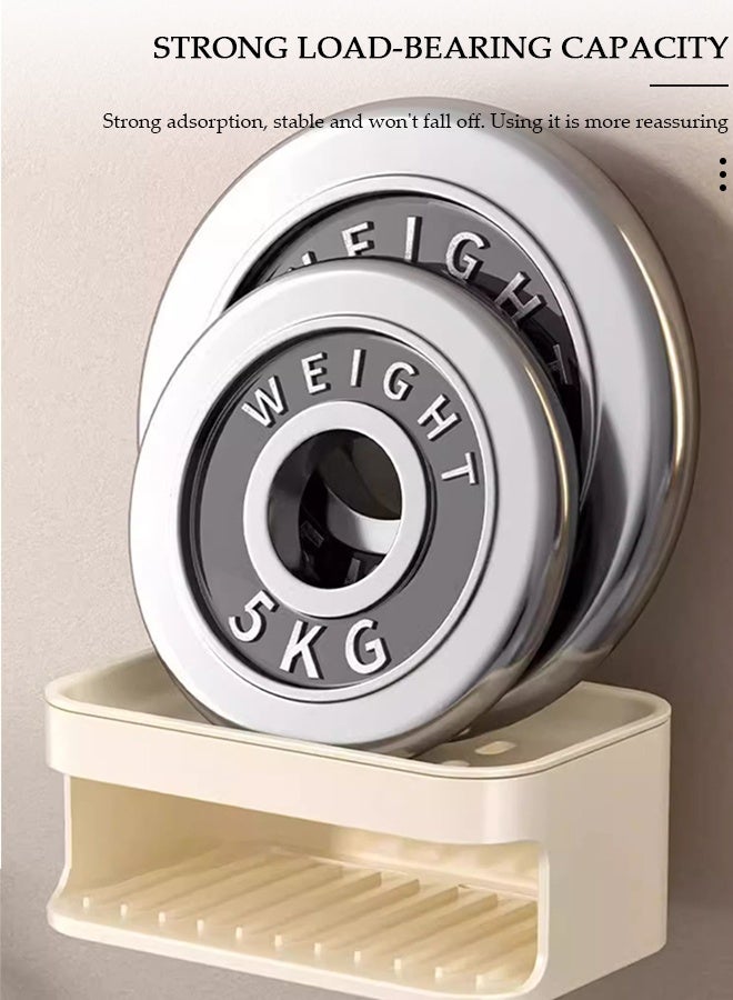 DUNISO Soap Dish, Soap Holder with Suction Cup, Double-Layer Design, Wall Mounted Shower Soap Holder No Drilling Suitable for Shower, Bathroom, Bathtub, Kitchen Sink - Image 5