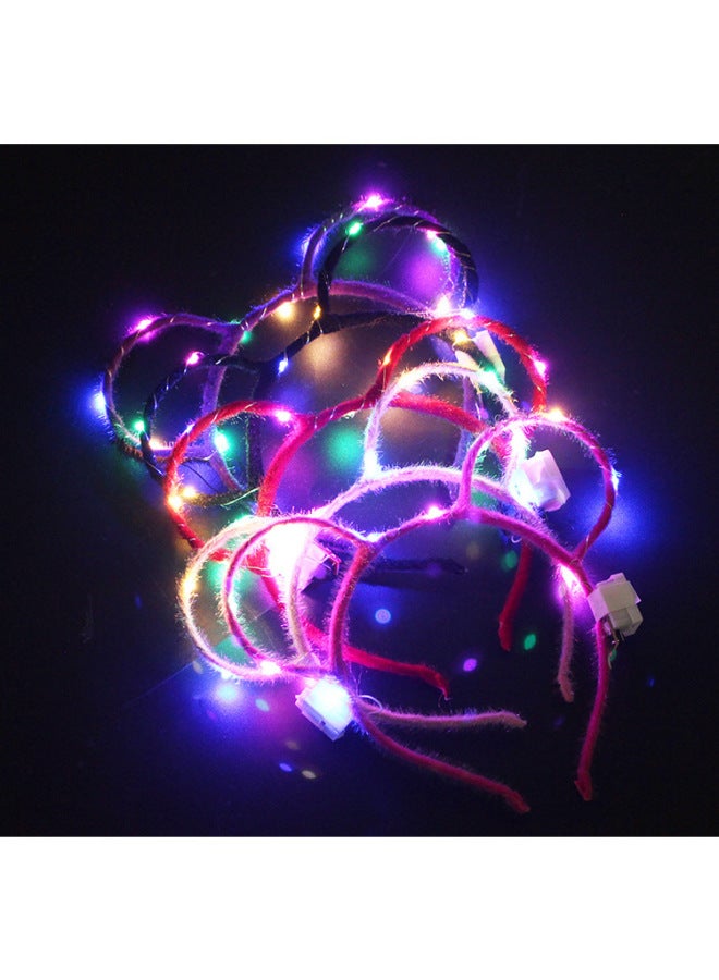 Luminous Horn/headband Horn Lamp Luminous Wreath Headdress Luminous Horn Headband Concert Supplies Wholesale-Color:10 Lights Mickey Headband - Image 1