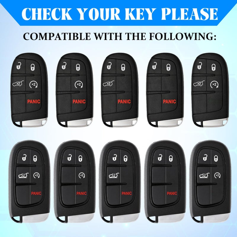 QBUC for Jeep Key Fob Cover with Keychain Soft TPU Protection Compatible with Jeep Grand Cherokee Renegade Compass and Dodge Challenger Durango RAM Chrysler 200/300(Pink with Gold Trim) - Image 2