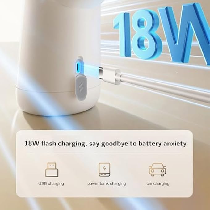 بيوينر غلاية كهربائية للسفر قابلة لإعادة الشحن عبر USB بسعة 350 مل تعمل بالبطارية غلاية ماء ساخنة للشاي والقهوة كوب لاسلكي محمول للسيارة والتخييم والاستخدام الخارجي - Image 3