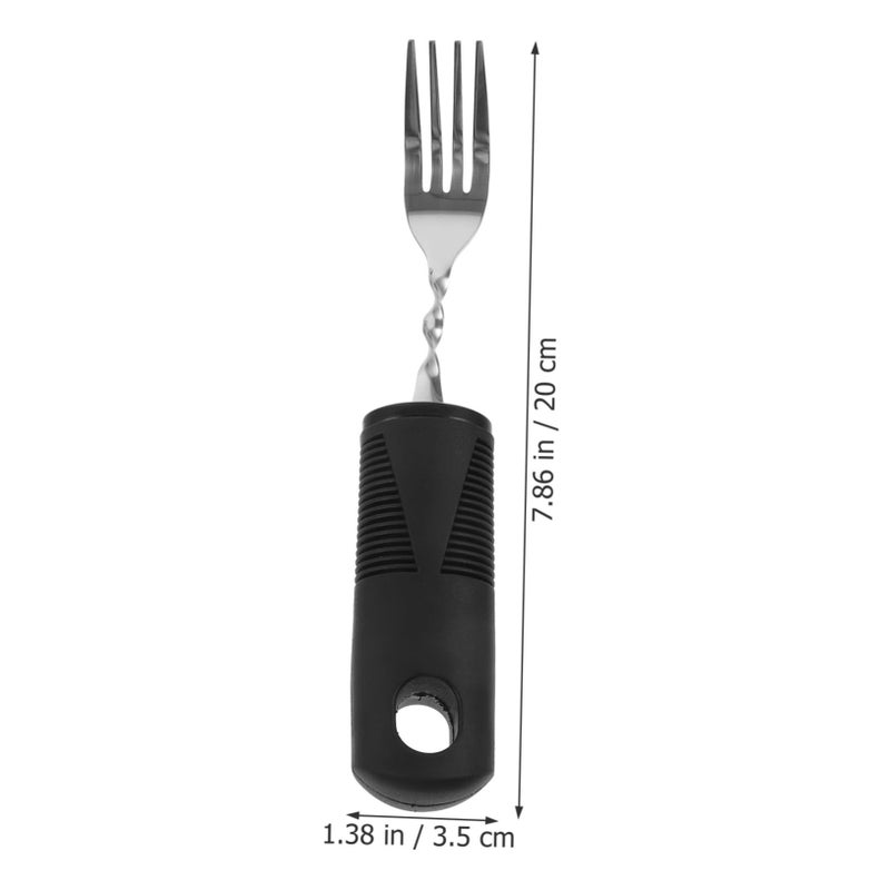 Stainless Steel Nonstick Silverware Set 3 Pieces Portable Adaptive Eating Utensils For Elderly Disabled - Image 3