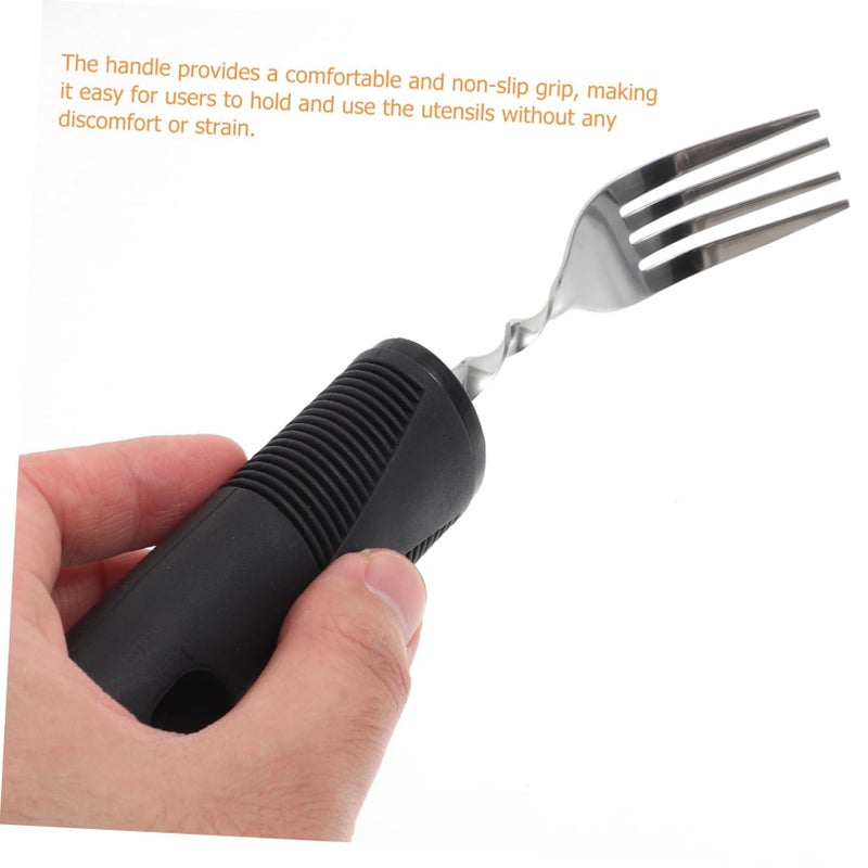 Stainless Steel Nonstick Silverware Set 3 Pieces Portable Adaptive Eating Utensils For Elderly Disabled - Image 4