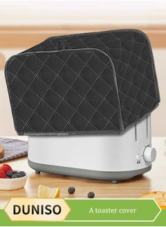DUNISO 4 Slice toaster cover, household kitchen appliance dust cover, toaster protective bag, dustproof and waterproof, can be hung, suitable for small kitchen appliances, 33*27*21.5cm, black  - Image 1