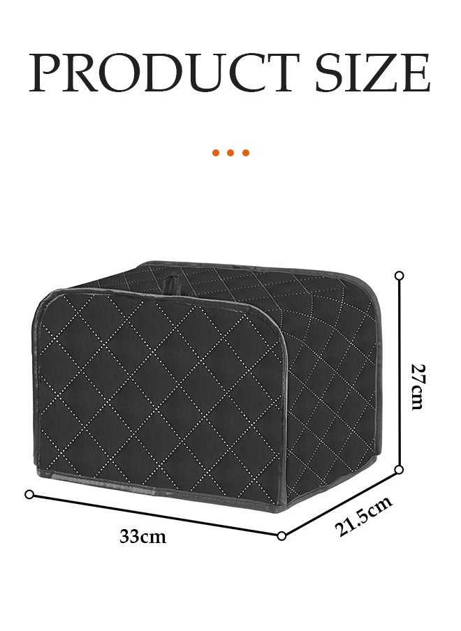 DUNISO 4 Slice toaster cover, household kitchen appliance dust cover, toaster protective bag, dustproof and waterproof, can be hung, suitable for small kitchen appliances, 33*27*21.5cm, black  - Image 2